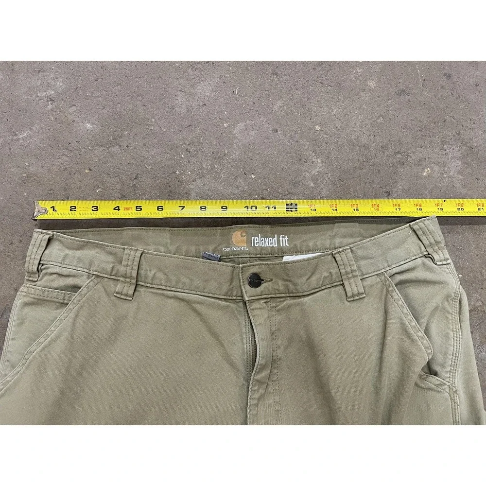 Carhartt Pants Mens 38x30 Beige Relaxed Fit‎ Canvas Cargo Work Utility 103574